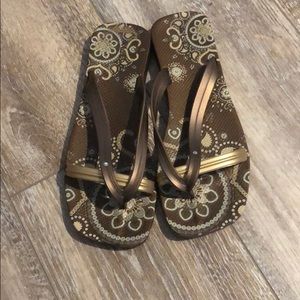 Aldo’s bronze and gold sandals